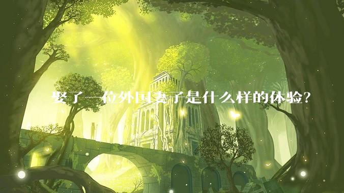 娶了一位外国妻子是什么样的体验？